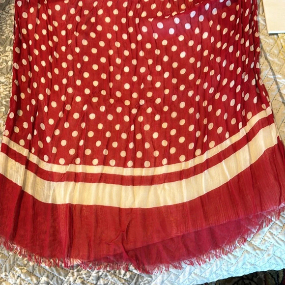 ♥️ Talbots Vintage Red & white polkadot, scarf, and belt and tassel necklace ♥️ - Picture 8 of 9
